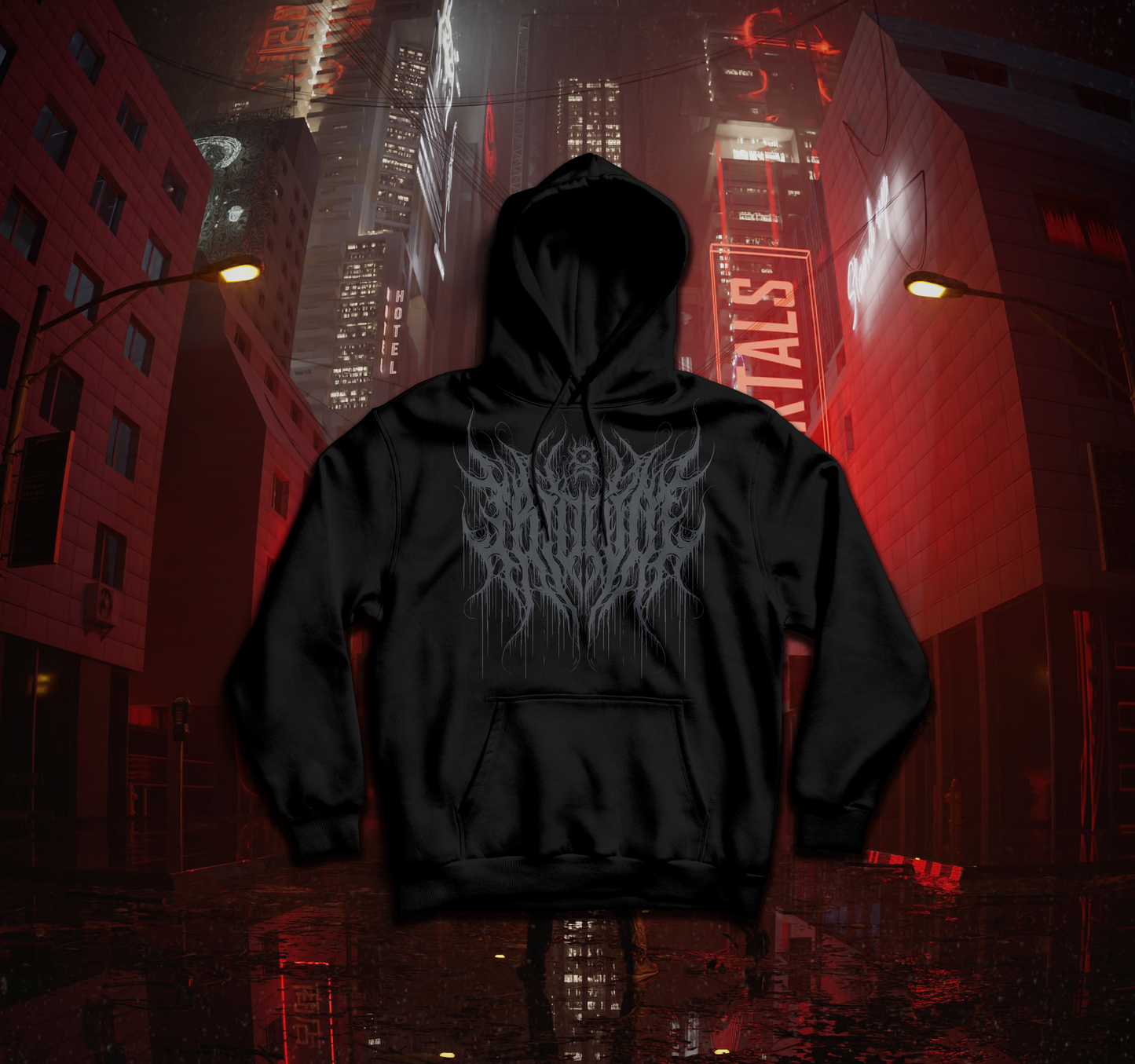 Grey Brutal Logo Hoodie